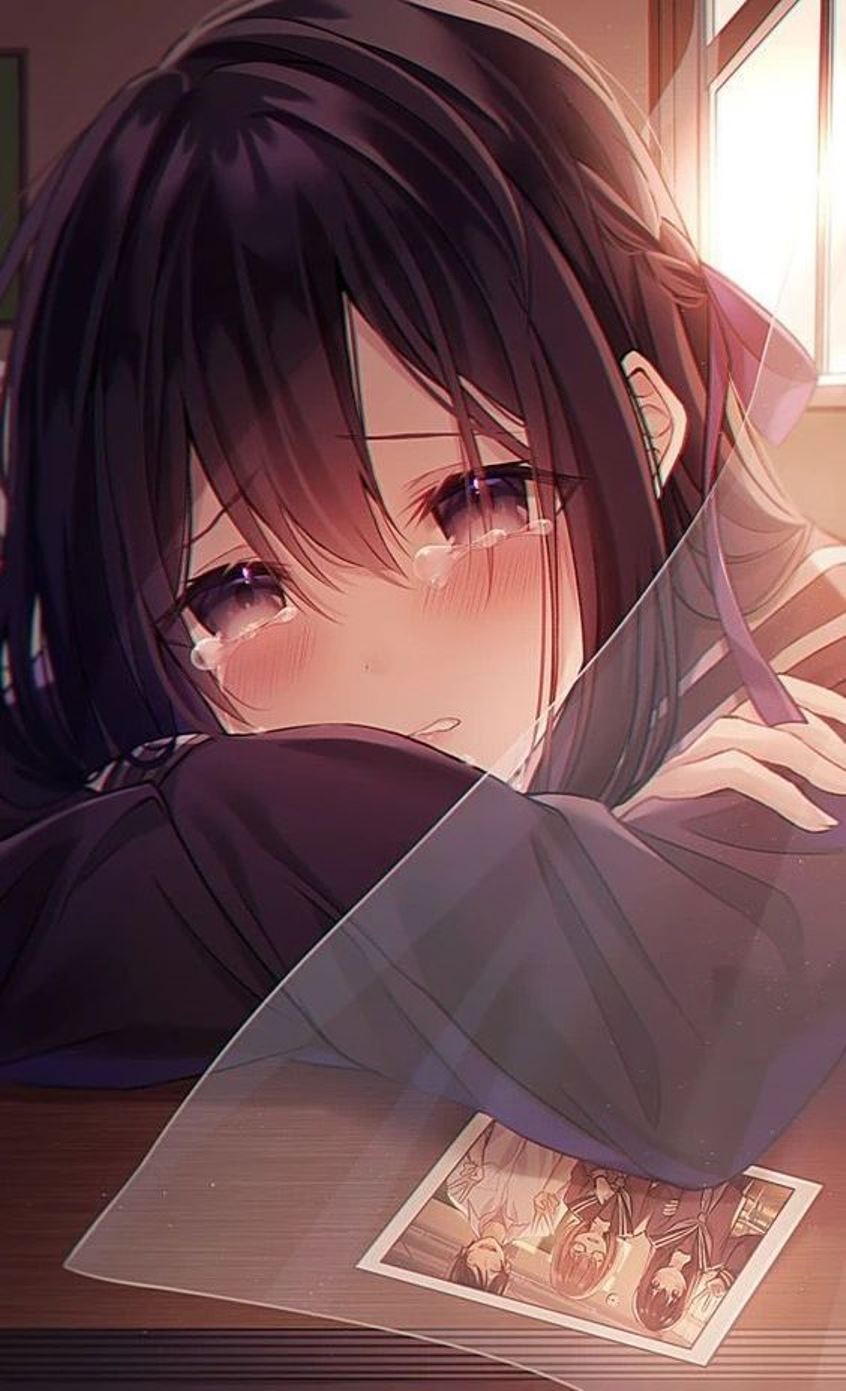 Hình anime nữ buồn